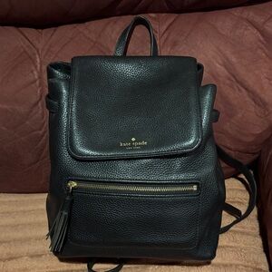 Kate Spade Black Pebbled Backpack